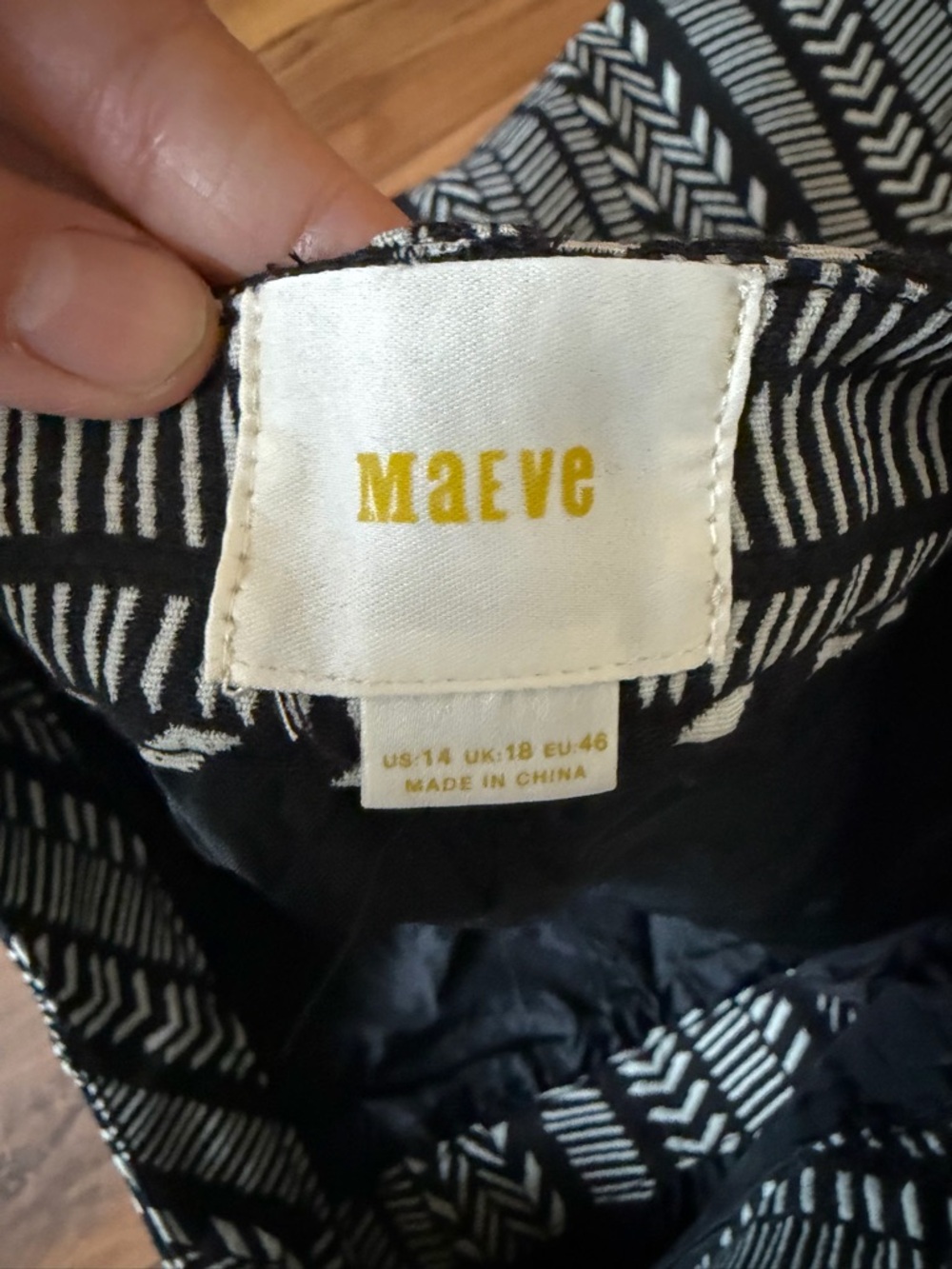 NWT Maeve Button-Front Black & White Patterned Mini Skirt - Picture 4 of 10